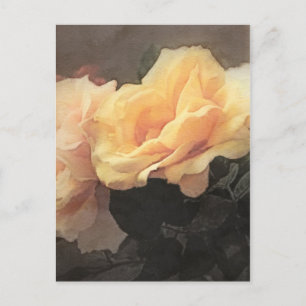 Postal fondo artístico floral vintage en tonos pastel