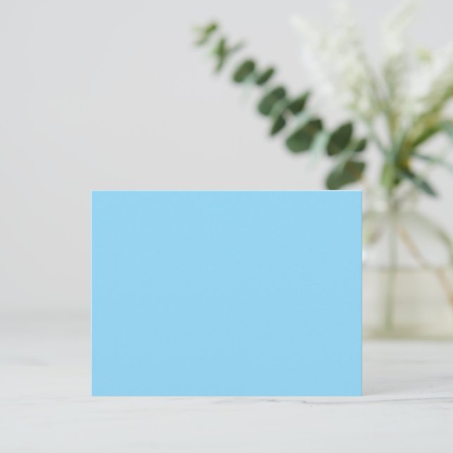 Postal Fondo azul claro sólido de color uniforme (Anverso de pie)