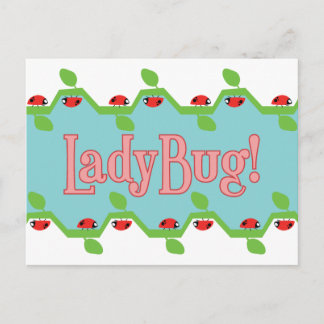 Postal Fondo azul de Ladybug