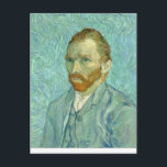 Postal Fondo azul del autorretrato de Vincent Van Gogh<br><div class="desc">Autoretrato Vincent Van Gogh con postal de fondo azul</div>