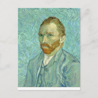 Postal Fondo azul del autorretrato de Vincent Van Gogh