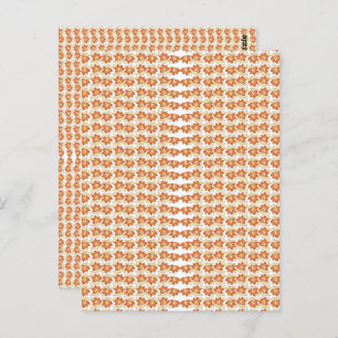 Postal Fondo blanco y naranja con un diseño elegante