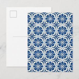 Postal Fondo con patrón azul y blanco