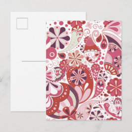 Postal Fondo de cachemira rosa