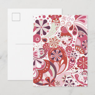 Postal Fondo de cachemira rosa