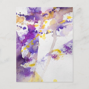 Postal fondo de color amarillo y púrpura