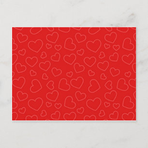 Postal Fondo de Corazones Rojos