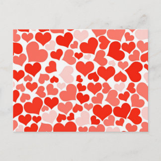 Postal Fondo de Corazones Rojos