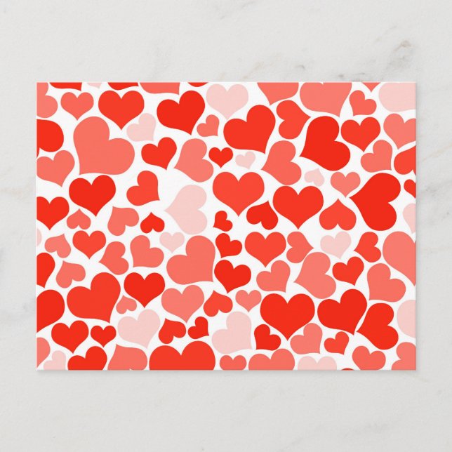 Postal Fondo de Corazones Rojos (Anverso)