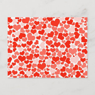 Postal Fondo de Corazones Rojos
