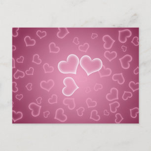 Postal Fondo de corazones rosados lindos
