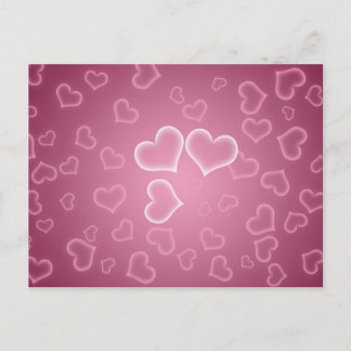 Postal Fondo de corazones rosados lindos