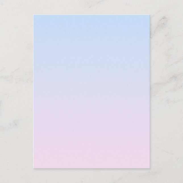 Postal Fondo de degradado rosa pálido y azul (Anverso)