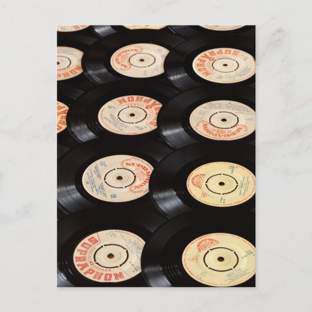 Postal Fondo de discos de vinilo (Anverso)