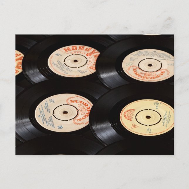 Postal Fondo de discos de vinilo (Anverso)