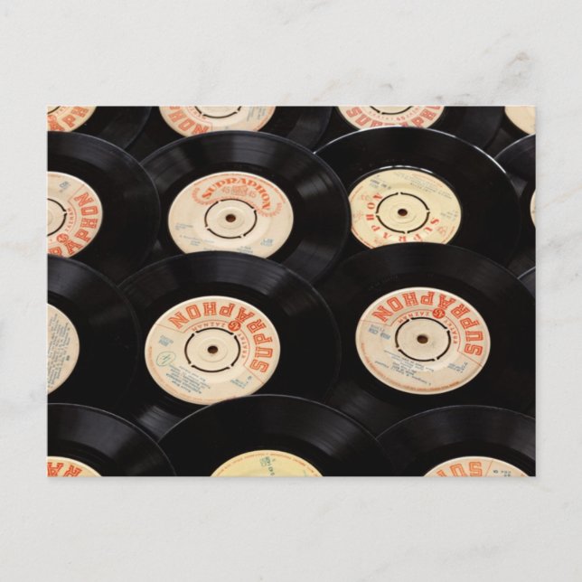 Postal Fondo de discos de vinilo (Anverso)