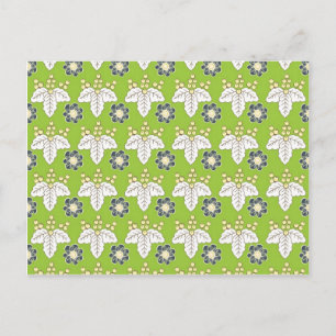 Postal Fondo de escritorio de patrón floral verde y púrpu