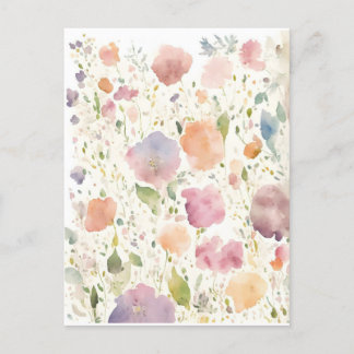 Postal Fondo de flor de color agua