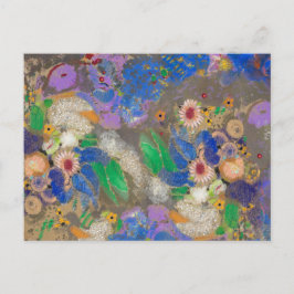 Postal Fondo de flores abstractas de Odilon Redon.