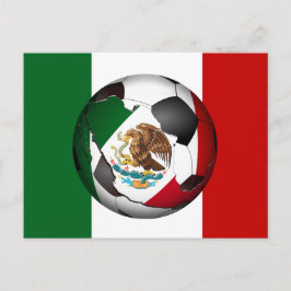 Postal Fondo de la bola de fútbol de México con colores d