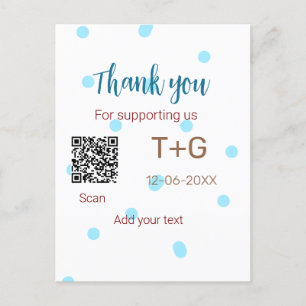 Postal Fondo de luna de miel Agregar código Q R nombre de
