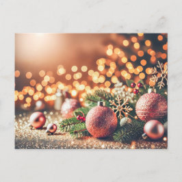 Postal Fondo de Navidades festivos con ornamentos