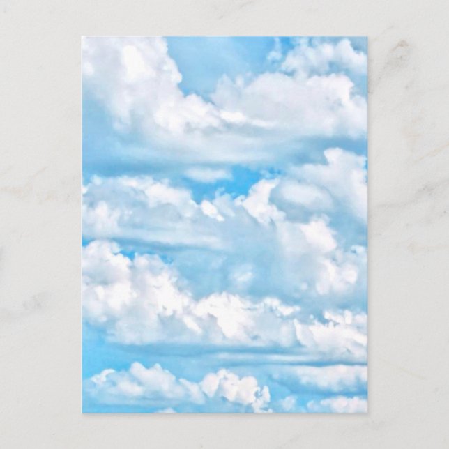Postal Fondo de nubes soleadas felices festivas (Anverso)