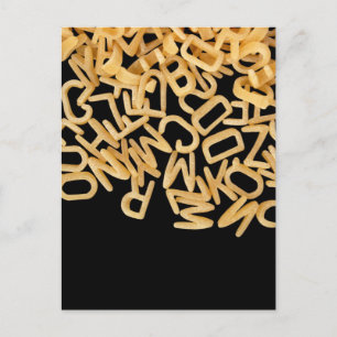 Postal fondo de pasta de alfabeto