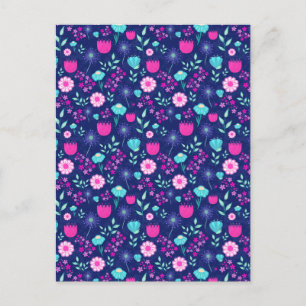 Postal Fondo de patrón floral corto