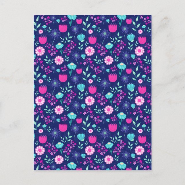 Postal Fondo de patrón floral corto (Anverso)
