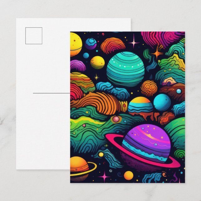 Postal Fondo de planeta (Anverso / Reverso)