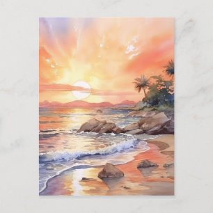 Postal Fondo de sol para la playa acuática