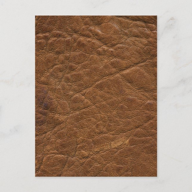 Postal Fondo de textura de cuero marrón curtido (Anverso)