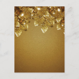 Postal Fondo decorativo de hojas y frutas