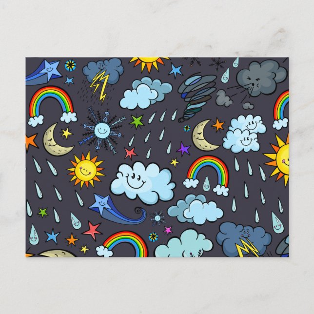 Postal Fondo del cielo estacional del clima (Anverso)