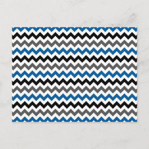 Postal Fondo del patrón Chevron Azul Gris Negro Blanco