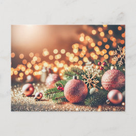 Postal Fondo festivo de Navidad con adornos