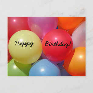 Postal Fondo Fiesta de globos coloridos