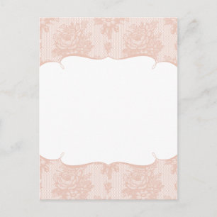 Postal Fondo francés rosa de encaje