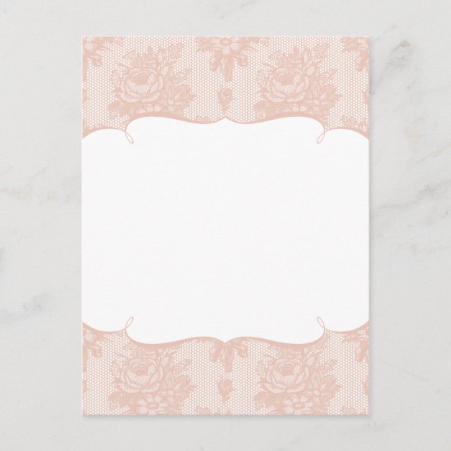 Postal Fondo francés rosa de encaje (Anverso)