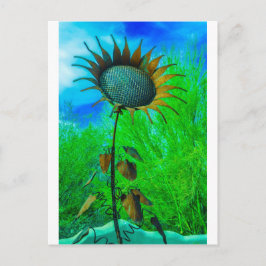 Postal Fondo metalizado Art Sunflower Colorido
