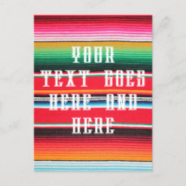 Postal fondo mexicano poncho serape