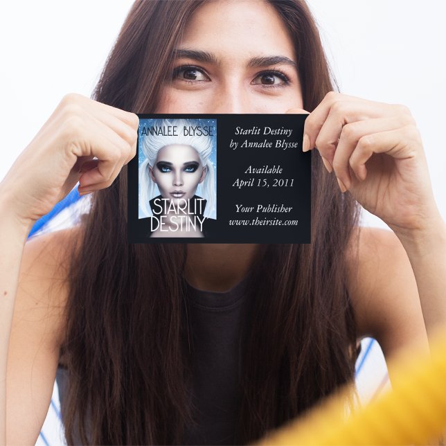 Postal Fondo negro promocional de portada del libro (Subido por el creador)