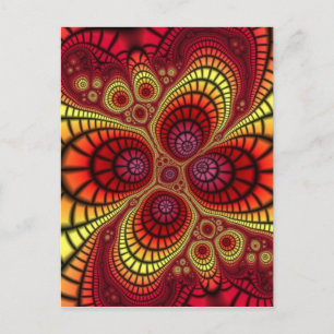Postal Fondo rojo fractal