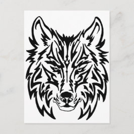 Postal FondoLoboTribalBlanco