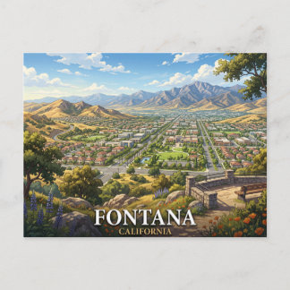 Postal Fontana California Viaje | Paisaje Urbano Escénico
