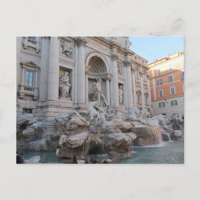 Postal Fontana de Trevi Roma, Italia (Anverso)