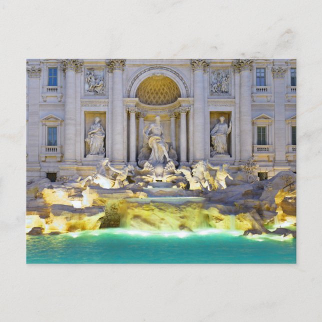 Postal Fontana de Trevi, Roma, Italia (Anverso)