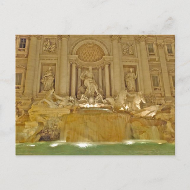 Postal Fontana de Trevi - Roma, Italia (Anverso)
