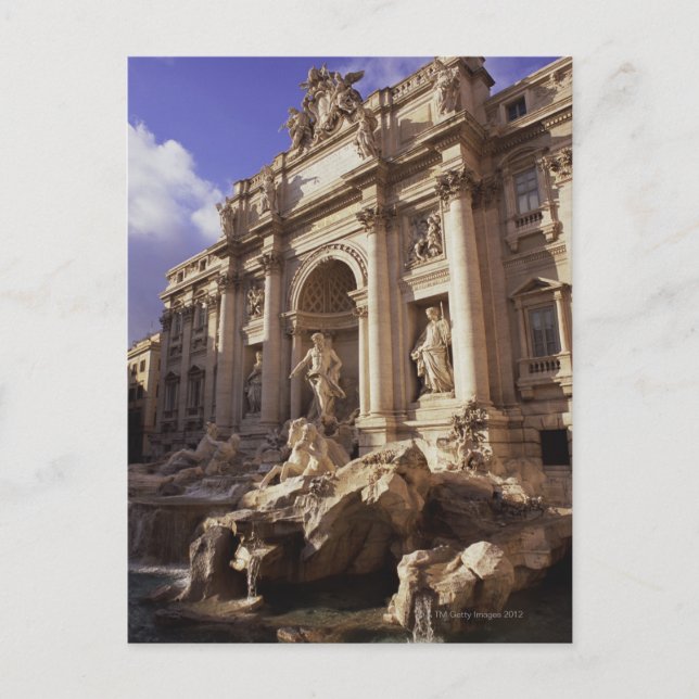 Postal Fontana de Trevi, Roma, Italia (Anverso)